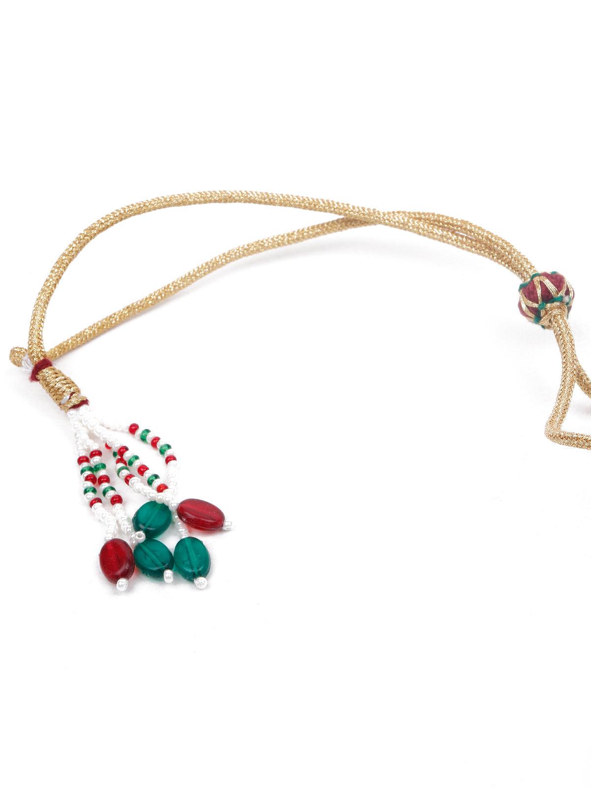 Multicoloured multilayered beaded choker necklace set - Rajwada