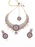MULTICOLOURED STONES AND KUNDAN SET - Rajwada
