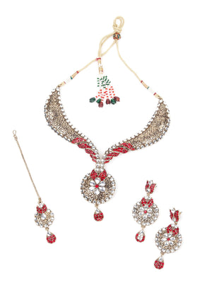 MULTICOLOURED STONES AND KUNDAN SET - Rajwada