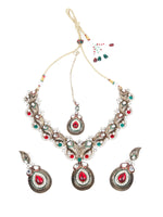 MULTICOLOURED STONES AND KUNDAN SET - Rajwada