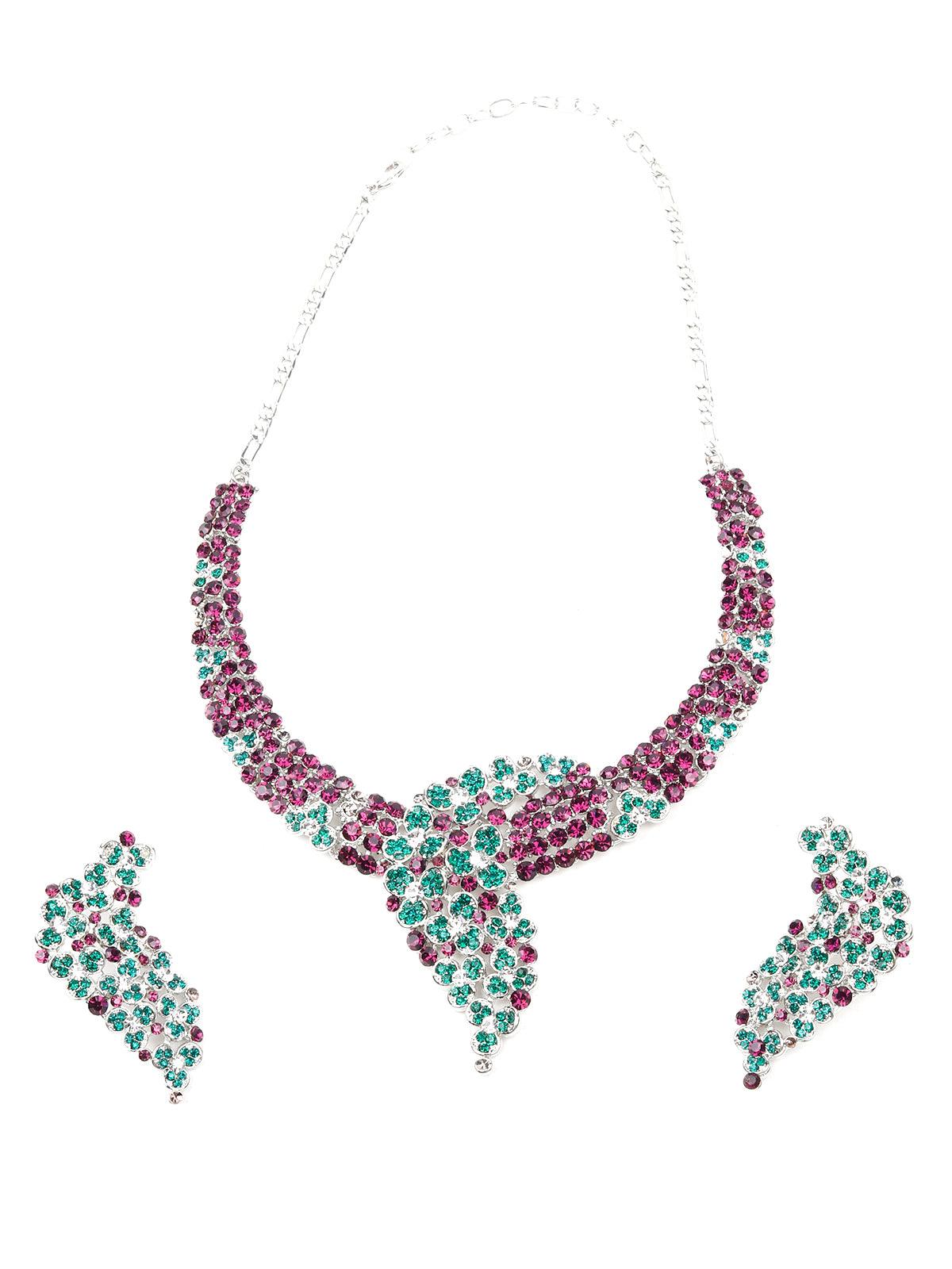 MULTICOLOURED STONES AND KUNDAN SET - Rajwada