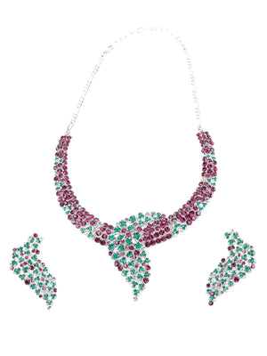 MULTICOLOURED STONES AND KUNDAN SET - Rajwada