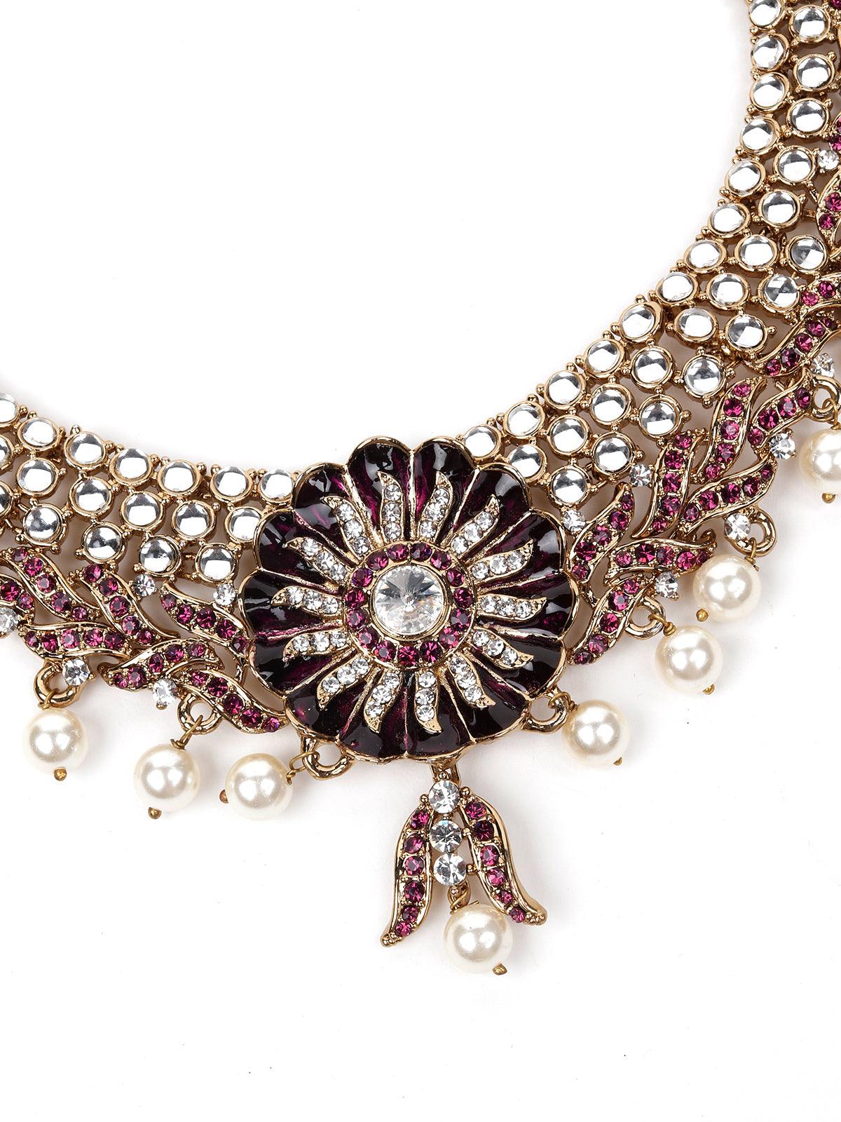 MULTICOLOURED STONES AND KUNDAN SET - Rajwada
