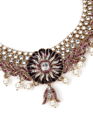 MULTICOLOURED STONES AND KUNDAN SET - Rajwada