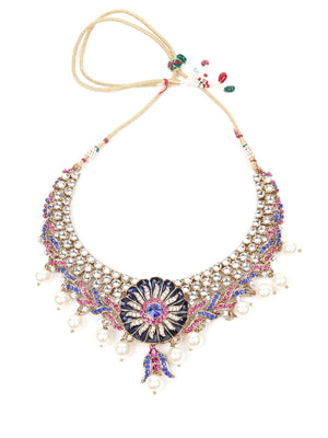 MULTICOLOURED STONES AND KUNDAN SET - Rajwada