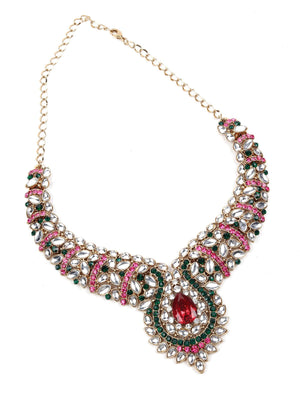 MULTICOLOURED STONES AND KUNDAN SET - Rajwada