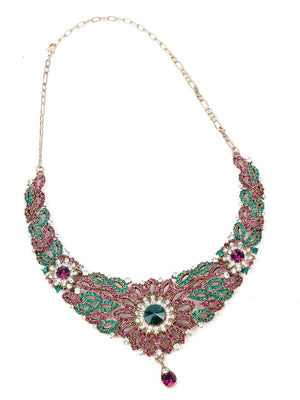 MULTICOLOURED STONES AND KUNDAN SET - Rajwada