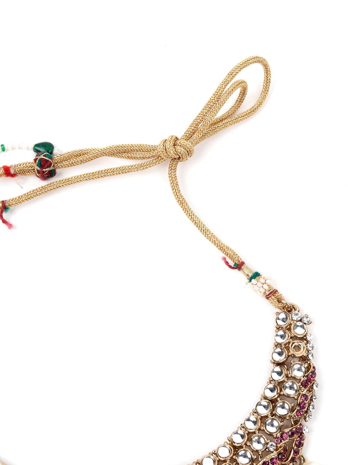 MULTICOLOURED STONES AND KUNDAN SET - Rajwada