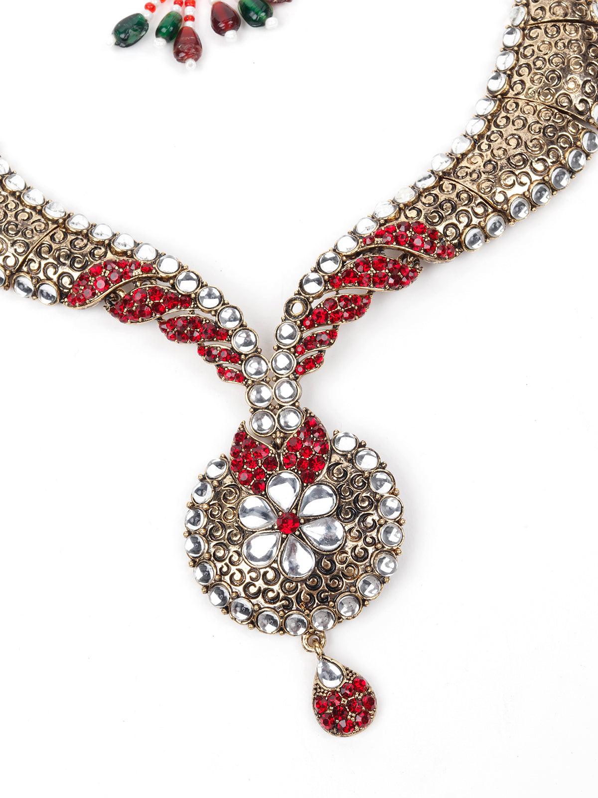 MULTICOLOURED STONES AND KUNDAN SET - Rajwada