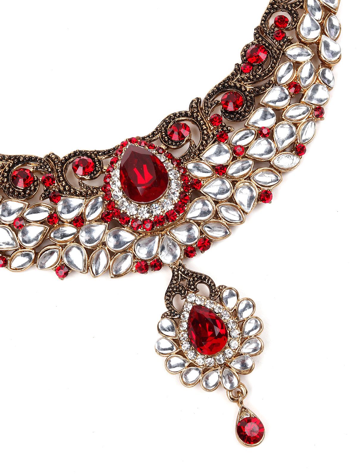 MULTICOLOURED STONES AND KUNDAN SET - Rajwada