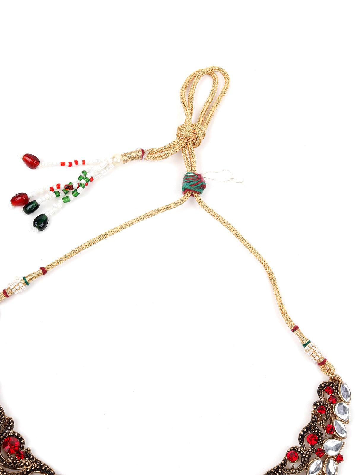 MULTICOLOURED STONES AND KUNDAN SET - Rajwada