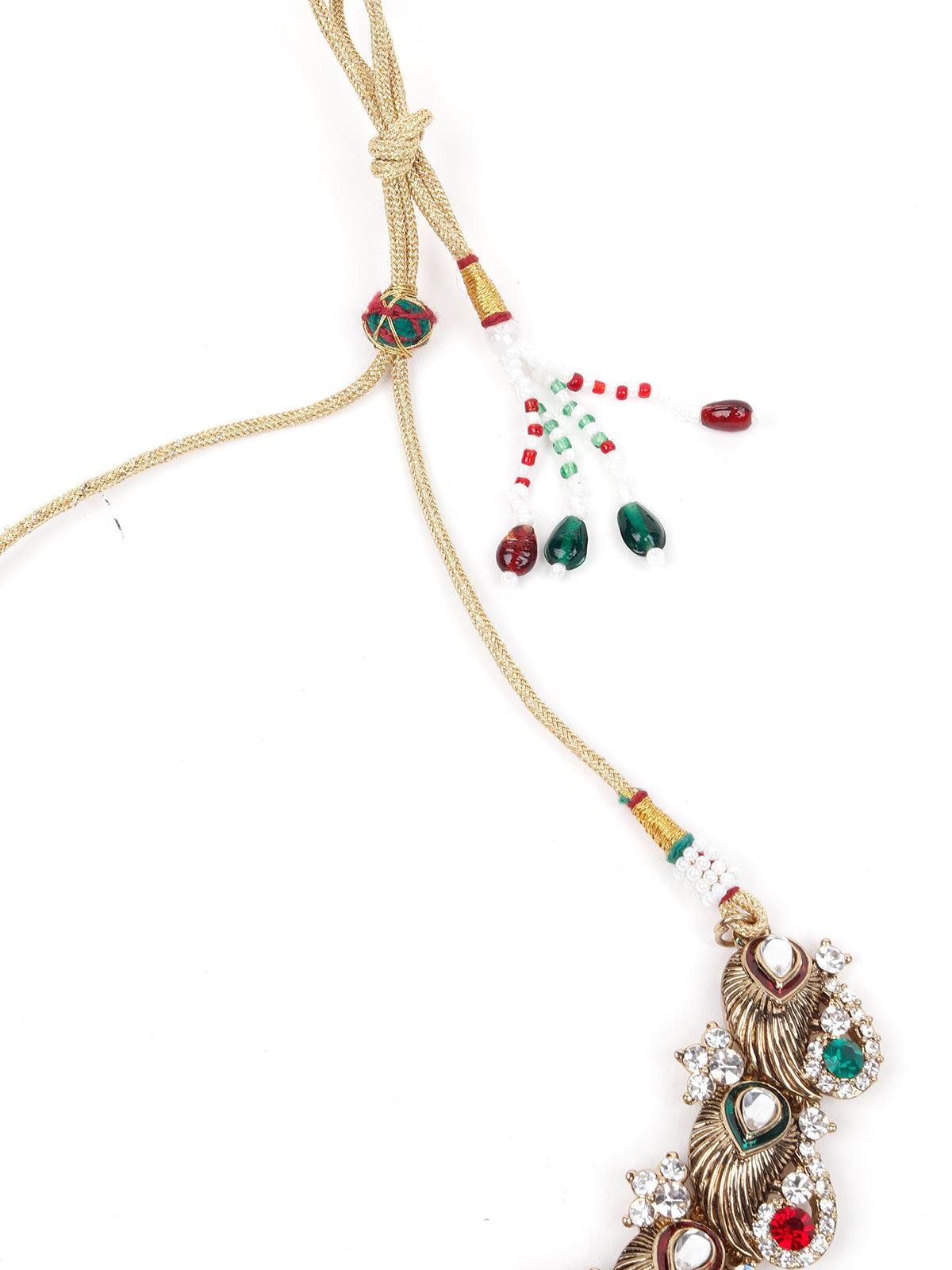 MULTICOLOURED STONES AND KUNDAN SET - Rajwada