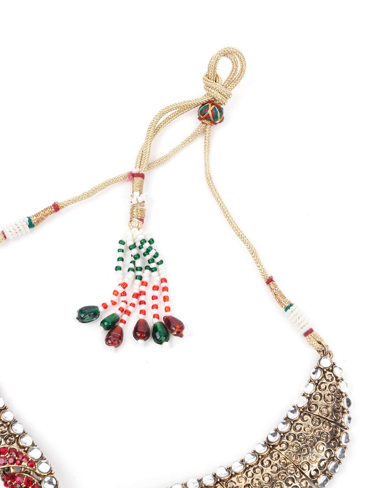 MULTICOLOURED STONES AND KUNDAN SET - Rajwada