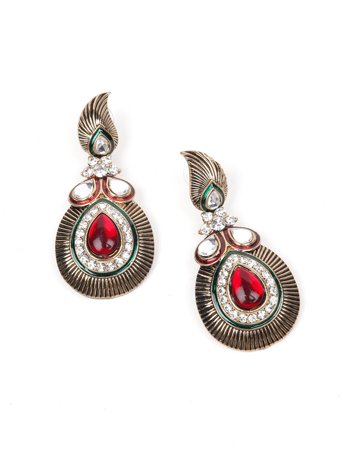 MULTICOLOURED STONES AND KUNDAN SET - Rajwada