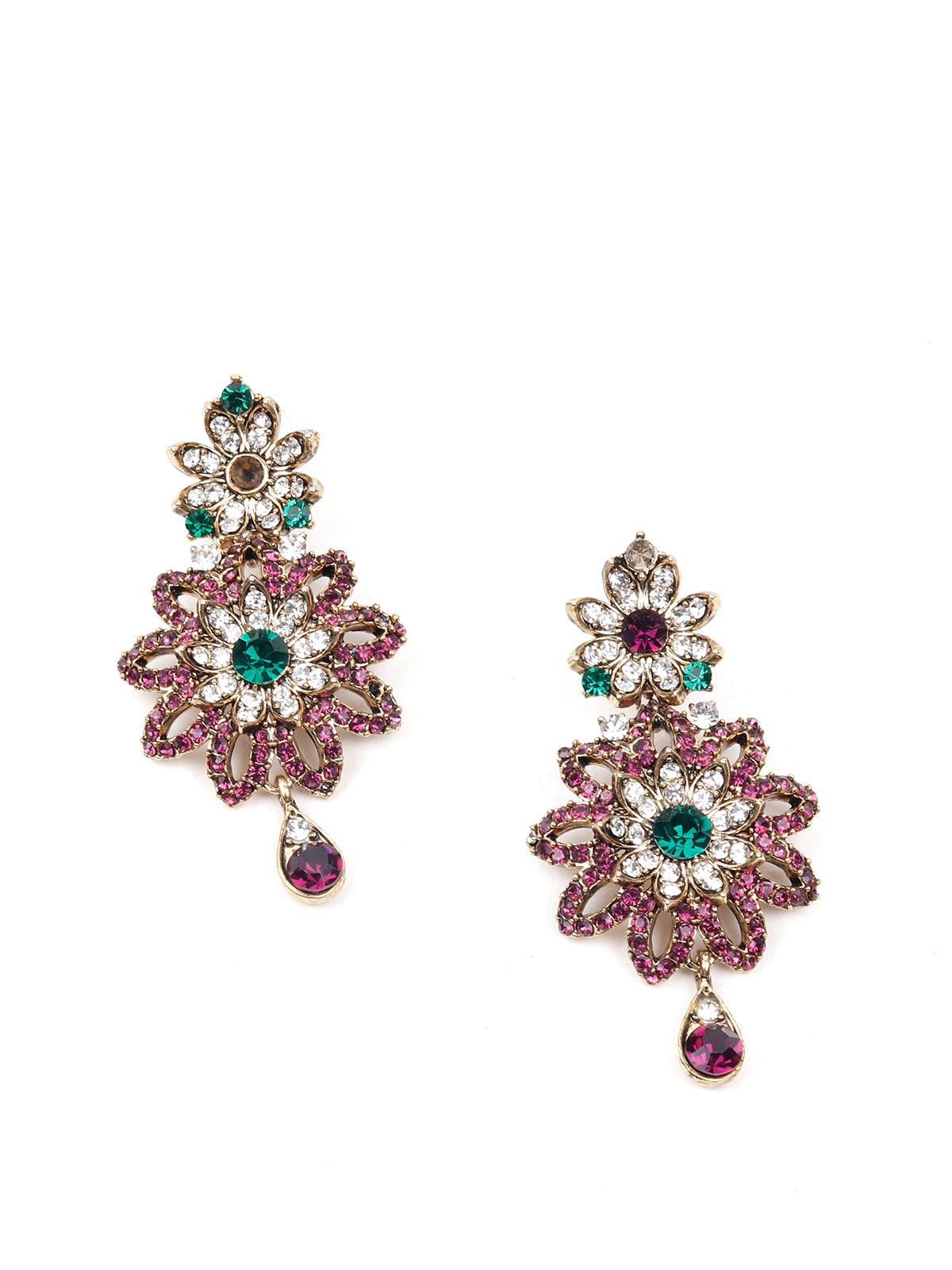 MULTICOLOURED STONES AND KUNDAN SET - Rajwada