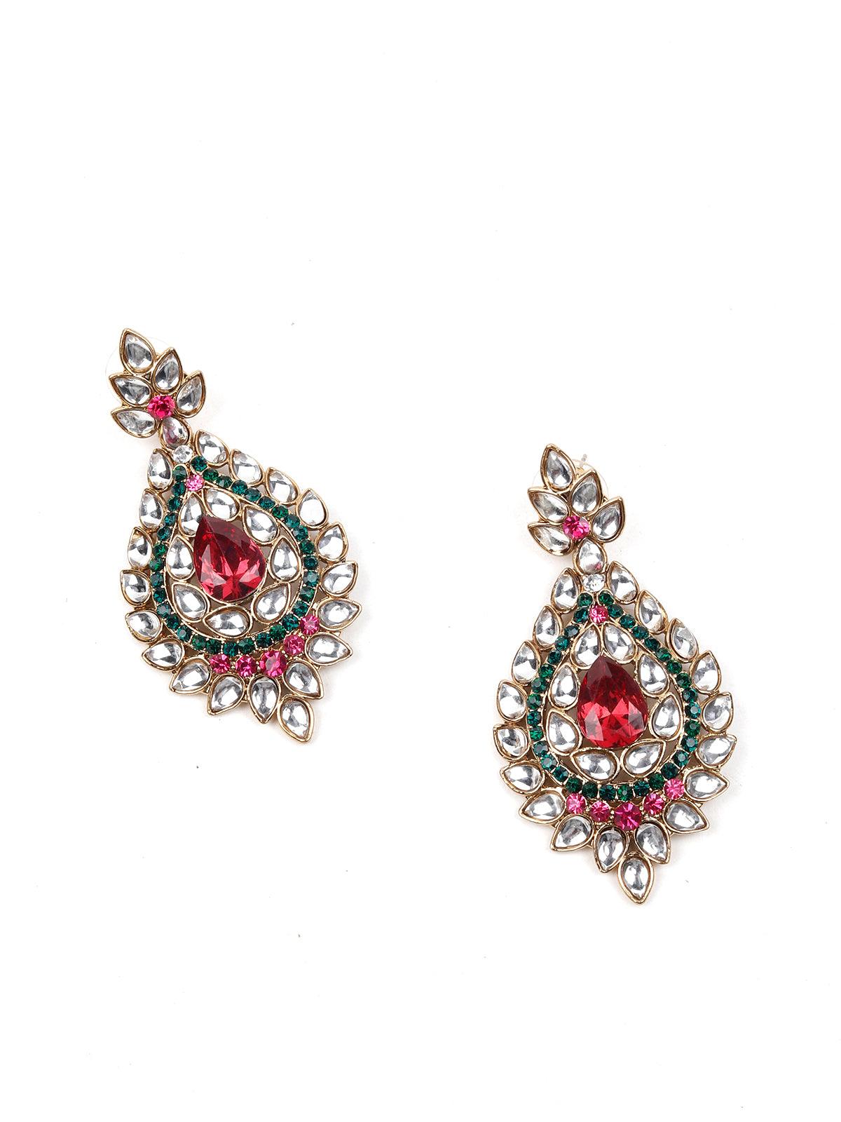 MULTICOLOURED STONES AND KUNDAN SET - Rajwada