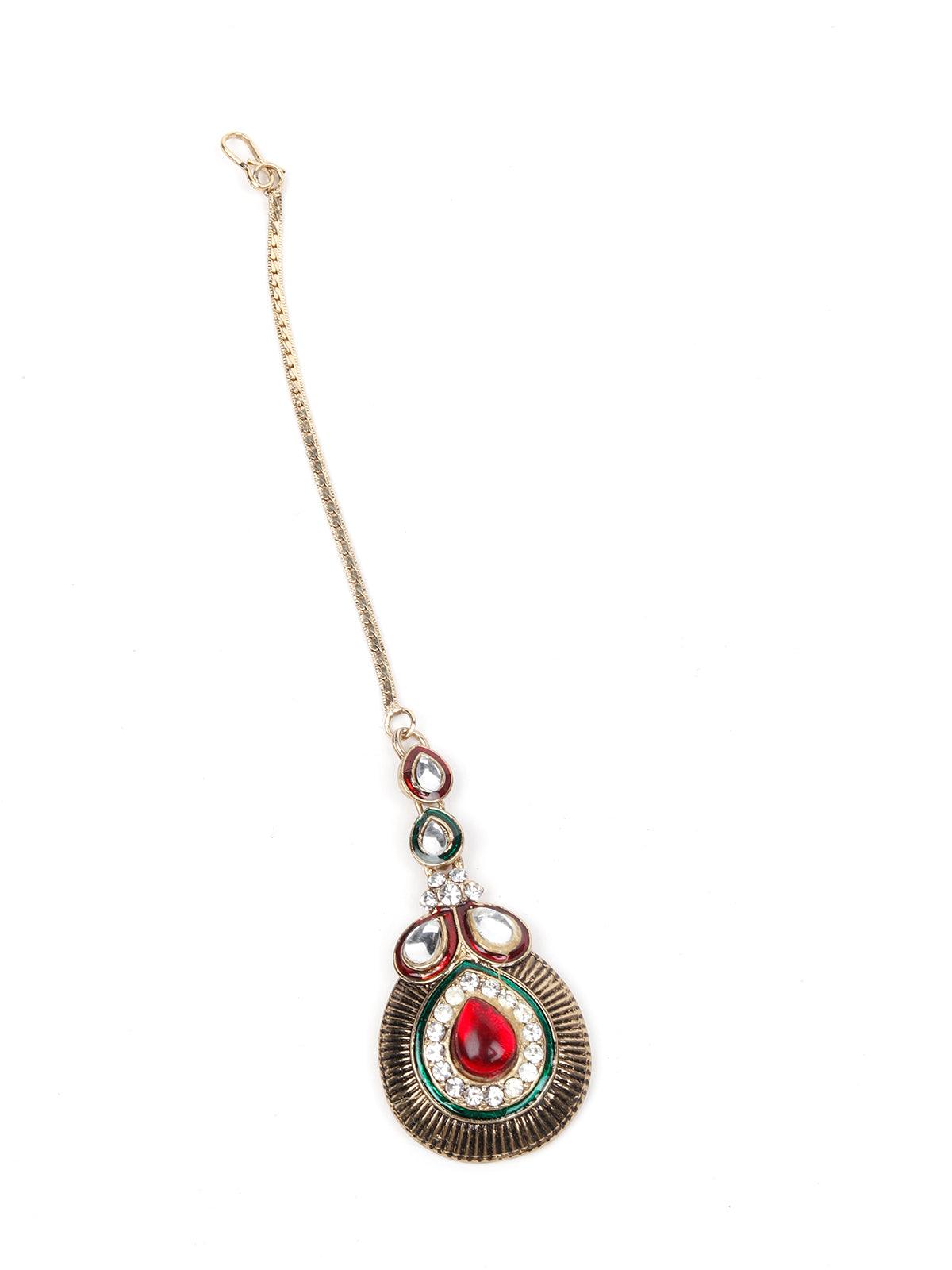MULTICOLOURED STONES AND KUNDAN SET - Rajwada