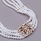 Multilayered artificial pearl choker necklace - Rajwada