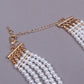 Multilayered artificial pearl choker necklace - Rajwada