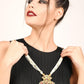 Multilayered White Temple Style Necklace Set - Rajwada