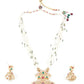 Multilayered White Temple Style Necklace Set - Rajwada