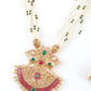 Multilayered White Temple Style Necklace Set - Rajwada