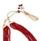 Multistring Red Mani Necklace Set - Rajwada