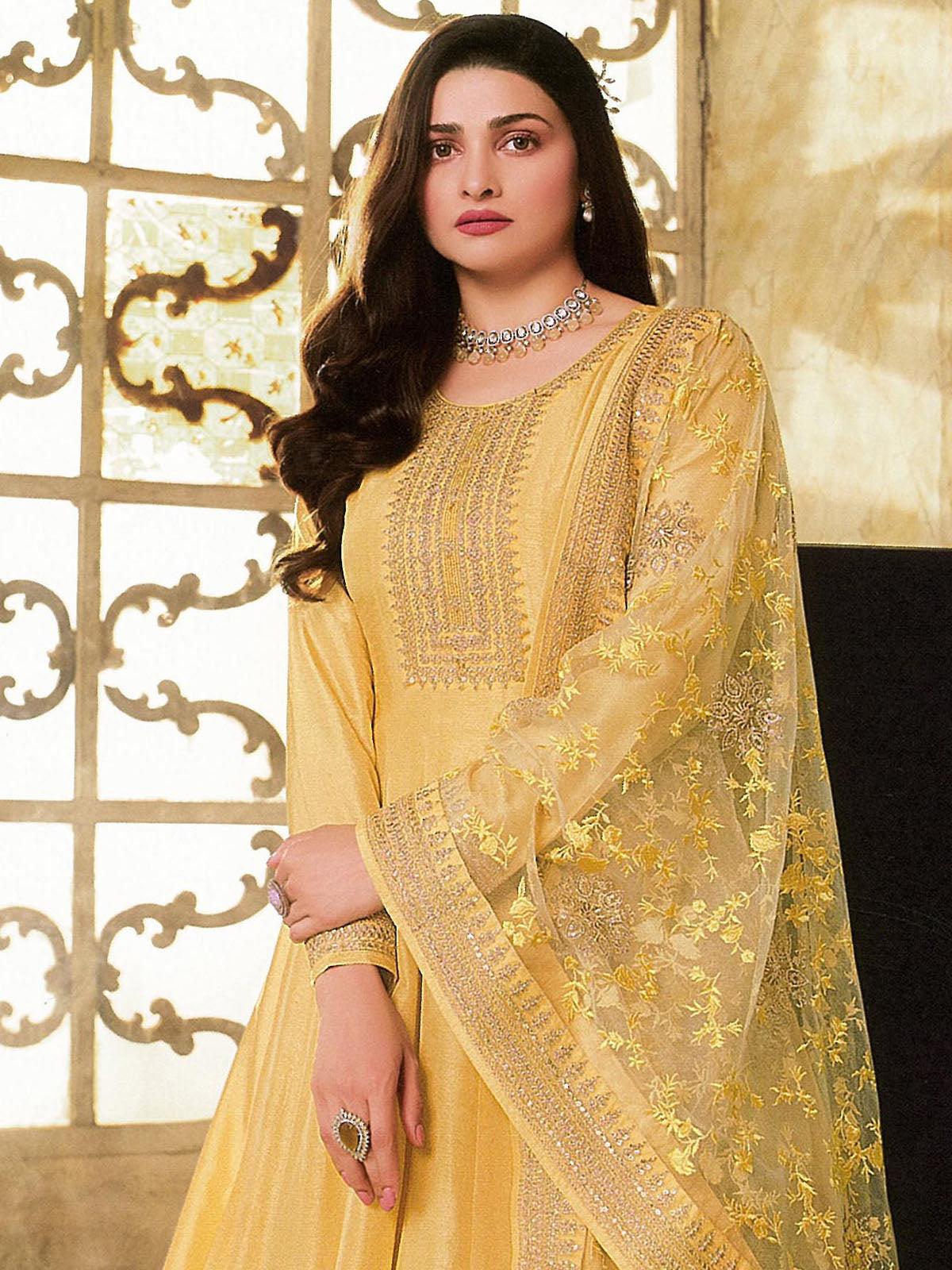 Mustard Festive Women Salwar Suit Sets - Rajwada