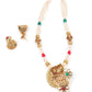 Mystic Gold Tone Pearl-Mani Necklace Set - Rajwada