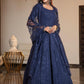 Navy Blue Diamond Georgette Anarkali - Rajwada