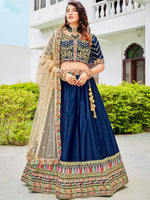 Navy Blue Festival Wear Lehenga Set - Rajwada