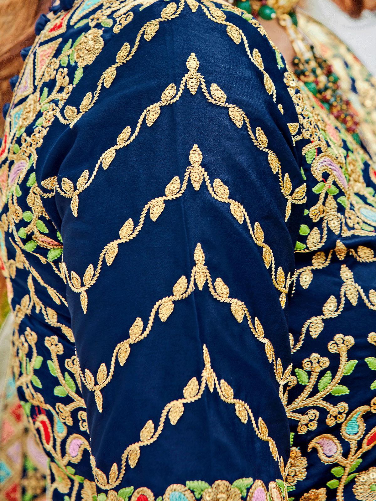 Navy Blue Festival Wear Lehenga Set - Rajwada