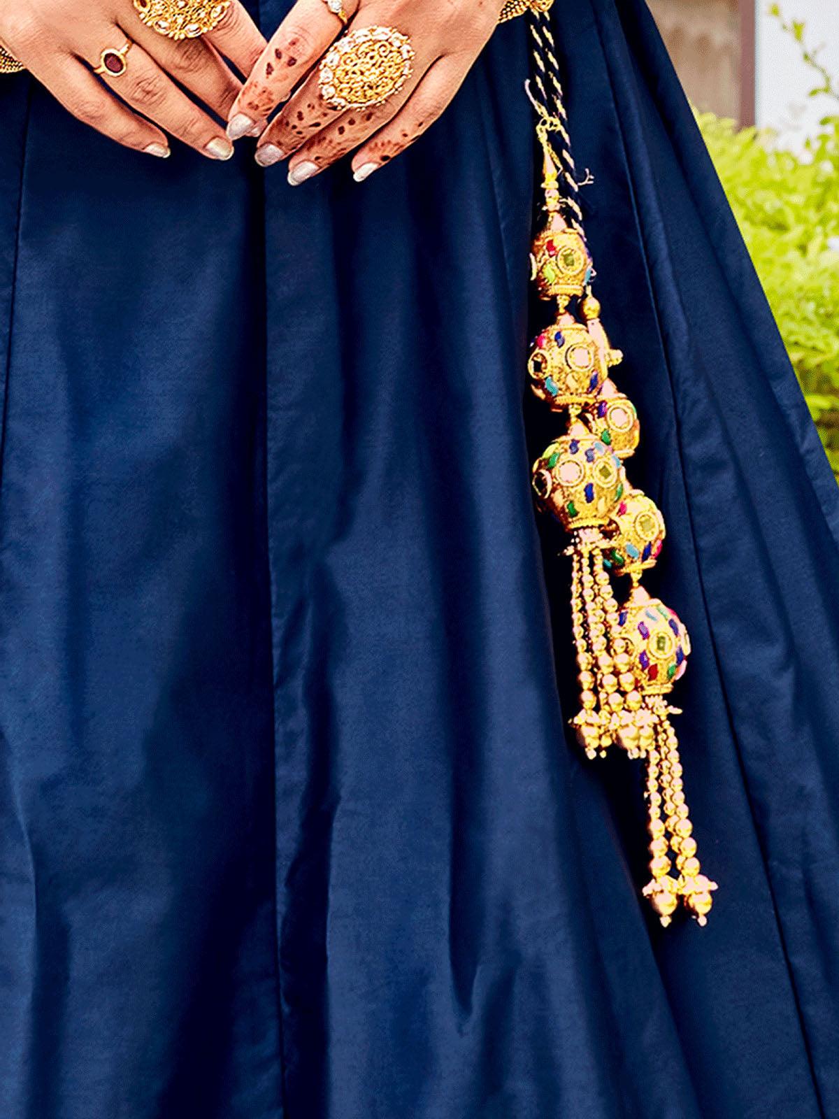 Navy Blue Festival Wear Lehenga Set - Rajwada