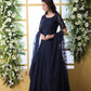 Navy Blue Net Anarkali - Rajwada