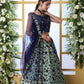 Navy blue Sequins Art Sillk Lehenga Set - Rajwada