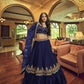 Navy blue Silk and Satin Lehenga Choli - Rajwada