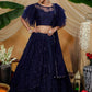 Navy Sequins Net Lehenga Set - Rajwada