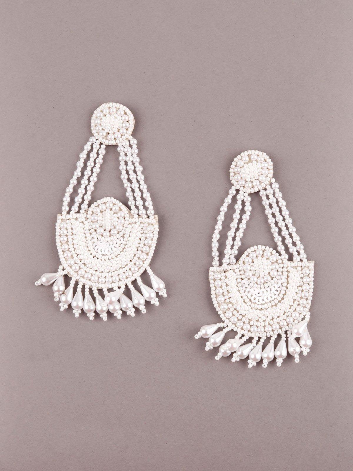 Necklace shape Pearl earring - Rajwada
