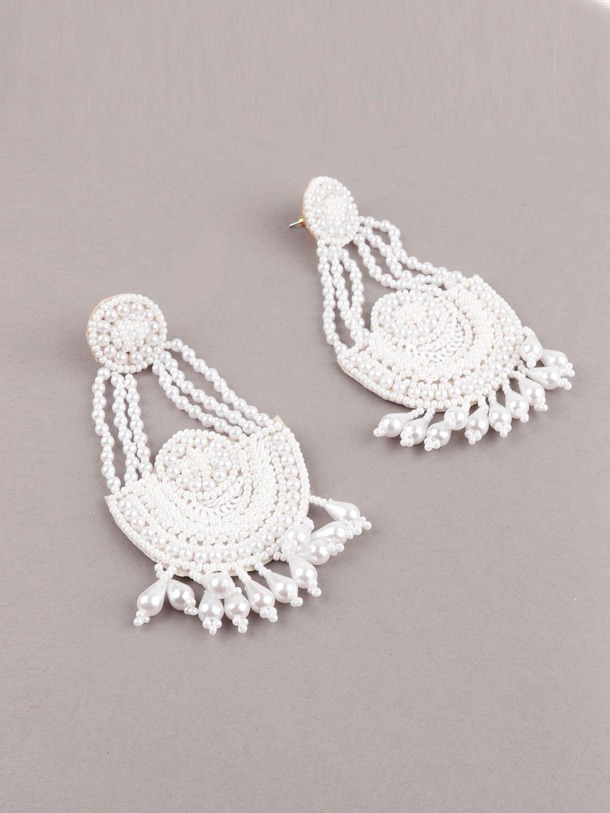 Necklace shape Pearl earring - Rajwada