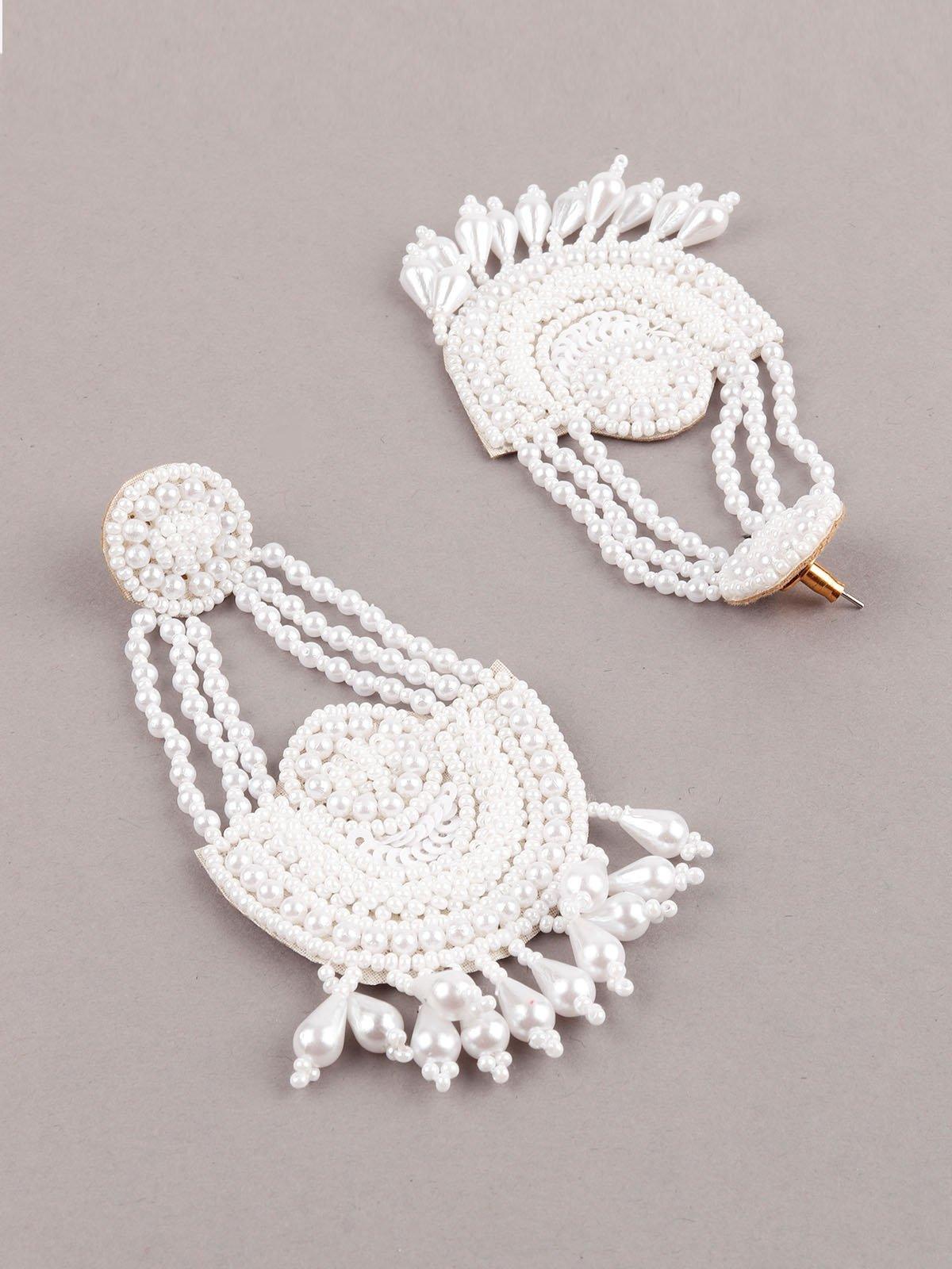 Necklace shape Pearl earring - Rajwada