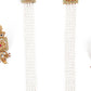 Netted Pattern Gold Tone Kundan-Pearl Necklace Set - Rajwada