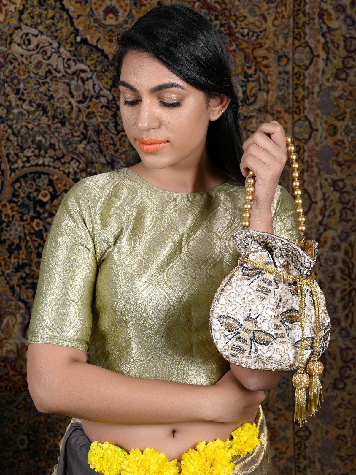 Off-White Yellow Alluring Potli - Odette