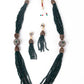 Olive green layered necklace set for women - Rajwada