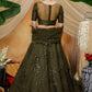 Olive Sequins Net Lehenga Set - Rajwada