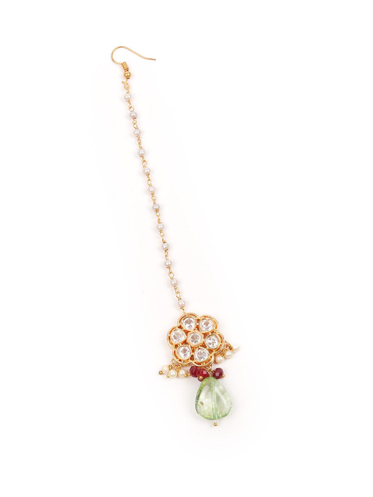 Opulant Embellished Long Necklace Set - Rajwada