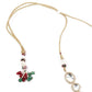 Opulant Red and White Embellished Long Necklace Set - Rajwada