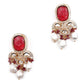 Opulant Red and White Embellished Long Necklace Set - Rajwada