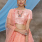 Orange Sequins Net Lehenga Set - Rajwada
