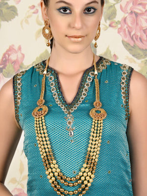 Ornate Pearl Dazzling Necklace Set - Rajwada