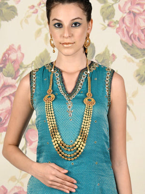 Ornate Pearl Dazzling Necklace Set - Rajwada